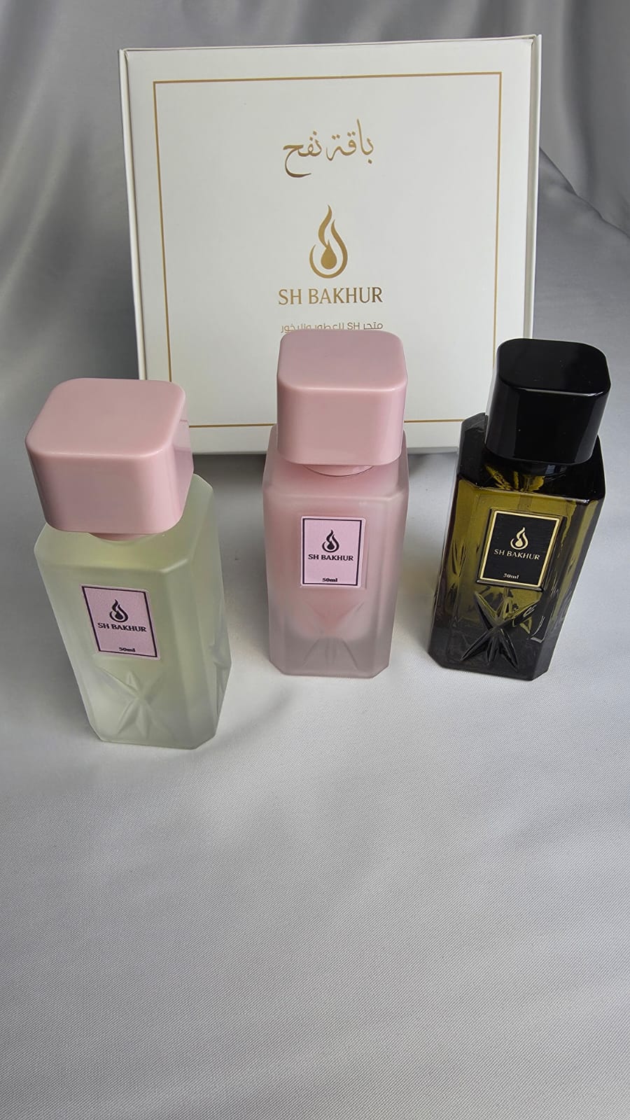 باقة عطور نفح الفاخرة (3 عطور مسك متنوعة) - مسك بودر، مسك وردي، حمض الريحان