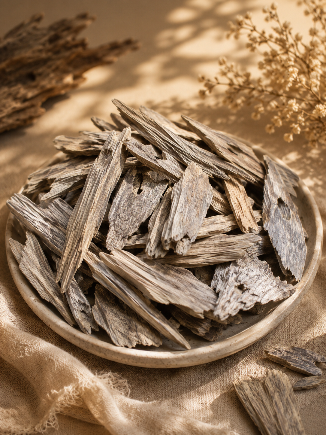 عود طبيعي 124قطع صغيرة فاخر (سعر الأوقية)